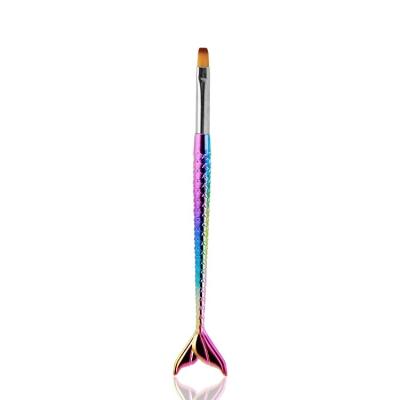 China NAILS Gradient Mermaid Handle Nail Brush UV Flat Gel Nail Polish Brush for sale