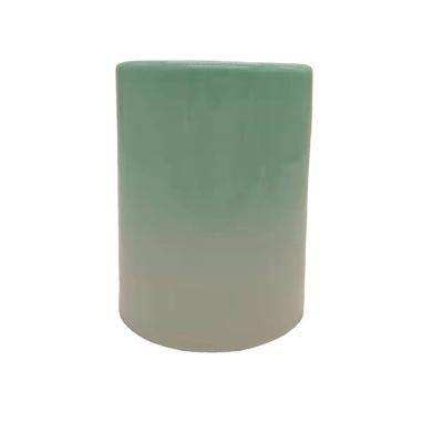 China Beautiful dreamy color candlestick home decoration 14 oz glass candle holder for sale