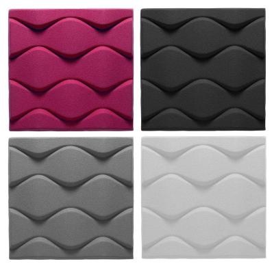 China Modern High Quality 3D Pet Acoustic Wall Panel Soundproof Acoustic Wall Panel Decorative 3D Polyester Acoustic Panels for sale