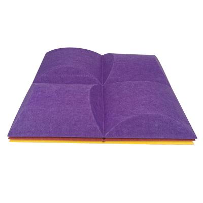 China Modern Wholesale 3D Art Acoustic Wall Panel Modern Design Acoustic Panels Sound-Absorbing 3D Polyester Acoustic Panel for sale