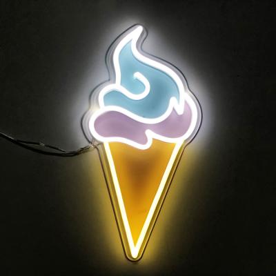 China Custom Waterproof LED Modules Shop Name Neon Sign Ice Cream Neon Sign With Stainless Steel Box Customs Lead Neon Light Sign Manufacturer for sale