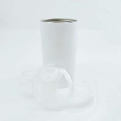 China Disposable Wholesale USA Warehouse in stock 12oz Stainless Steel White Insulated Sublimation Kids Tumbler Sippy Cup with 2 lids for sale