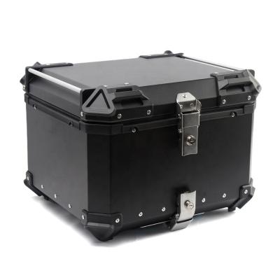 China Waterproof 55L Aluminum Alloy Quick Release Box Full Face Helmet Flat Top Motorcycle Helmet Case for sale