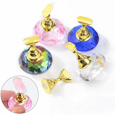 China Nail Art Tools Crystal Base Cheer Nail Tips Display Holder Magnetic Nail Art Practice Rack Set for sale