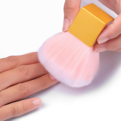 China Professional Pink Short Handle Multi-Function Multi-Function Removal Square Dust Brush Nail Art Brush Manicure Care Cleaning Nail Art Brush for sale