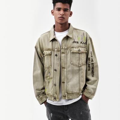 China Sustainable Custom outdoor Coats Denim Jacket Men Clothes Fall Windbreaker Jacket For Men for sale