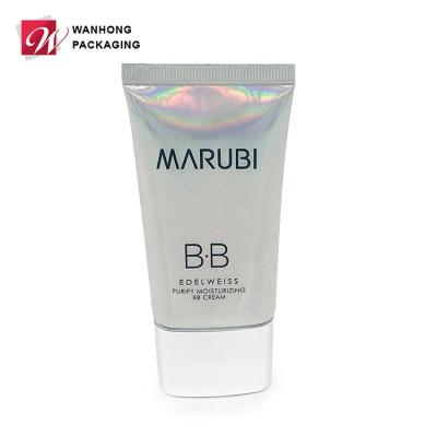 China BB Cream Newest Flat Oval Cosmetic Squeeze Labeling Tube 50ml 40ml 100ml, OEM Factory Recyclable Makeup Containers for sale