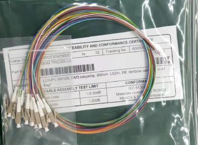 Cina striscia facile di fibra ottica semplice 900um di Lc Om3 della treccia di UPC in vendita