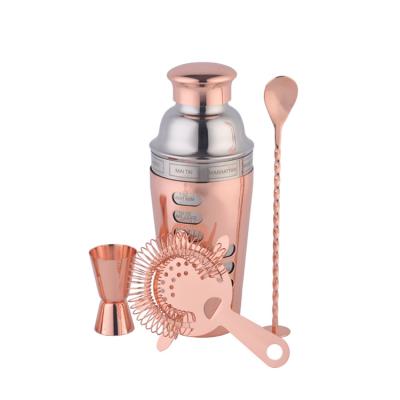 China Sustainable Rose Copper /Black/Gold Bartender Kit Cocktail Shaker Set Premium Bar Set For Parties And Home Bars Moving for sale