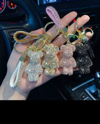 China Crystal Bear Keychain Decoration Pendant Creative Decoration Glitter Rhinestone Pendant, Suitable for Car Keychains, Home Gifts, Birthday for sale