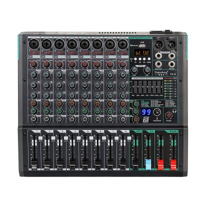 China Depusheng PA8 Professional Computer MP3 Player USB / MP3 Input Build-in 99 Reverb Effect 8 Channel Digital Audio Mixer for sale