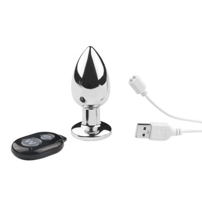 China 10 Vibration 10 Vibration Metal Butt Plug 10 Speed Powerful Remote Control Anal Vibrator For Men And Women for sale