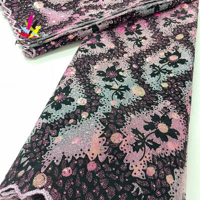 China 2021 Viable New Hot Stunning African Fashion Tulle Flocking Velvet Lace Fabric With Stones Onion Color Embroidery for sale