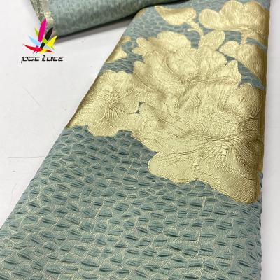 China Viable High Quality African Lace Fabrics Gold Jacquard Wine Brocade Lace For Party Wedding Dress for sale