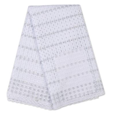 China Viable African lace fabric with sequins guipure cord lace high quality milk silk laces for wedding party sewing for sale