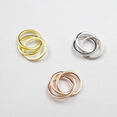 China 925 Sterling Silver Geometric Pendant Bracelet S925 Sterling Silver Three Ring Buckle Set DIY Pendant Connection Jewelry Accessories Plated for sale