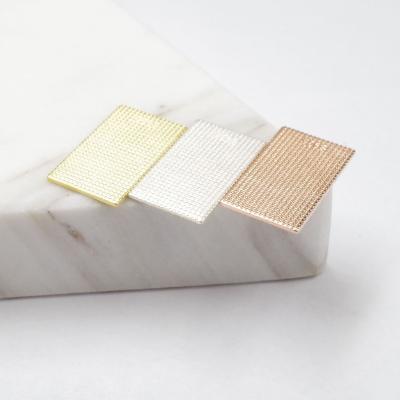 China 925 Sterling Silver S925 Sterling Silver Pattern Fabric Biscuit Geometric DIY Pattern Cloth Pendant Rope Jewelry Accessories Threading Hand String Pendant for sale