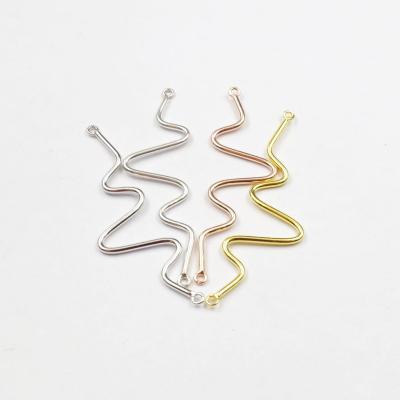 China 925 S925 Sterling Silver Geometric Wire ECG Wire Waveform Connector DIY Bracelet Hanger Jewelry Accessories for sale