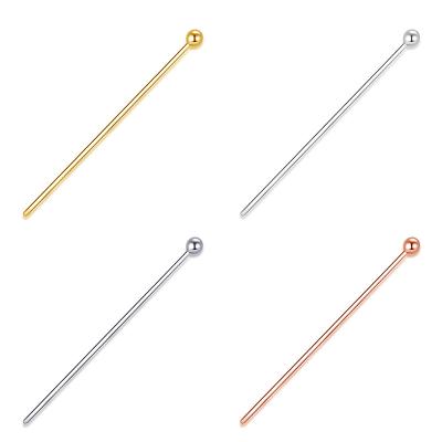 China 925 Sterling Silver Handmade S925 Sterling Silver Round Beads DIY Jewelry Spherical Bead Accessories Threading Hand String Plated With K Gold for sale