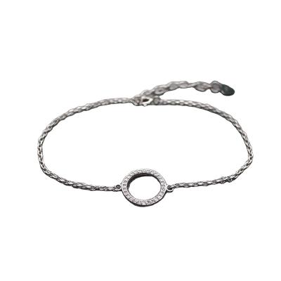 China CLASSIC Fashion Round High Quality Girly Bracelet 925 Sterling Silver Diamond Delicate Adjustable for Gift Gifting for sale