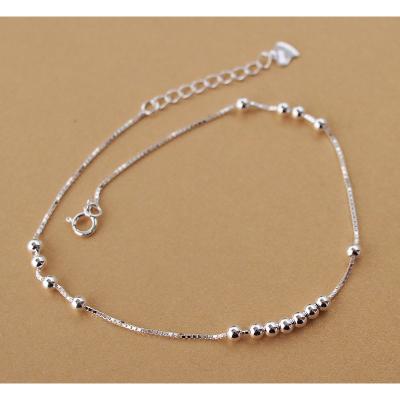 China Hot Sale CLASSIC 100% 925 Sterling Silver Korea Simple Style Trendy Beads Chain Adjustable Bracelets Jewelry For Women for sale