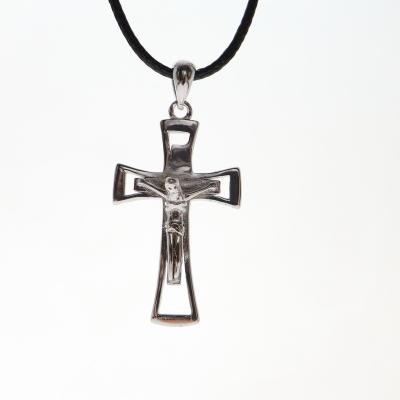 China 925 925 Sterling Silver Cubic Zirconia Trend Fashion Fashion Religious God Jesus Cross Pendant Street Gold Plated Temperament Hollowed Out for sale