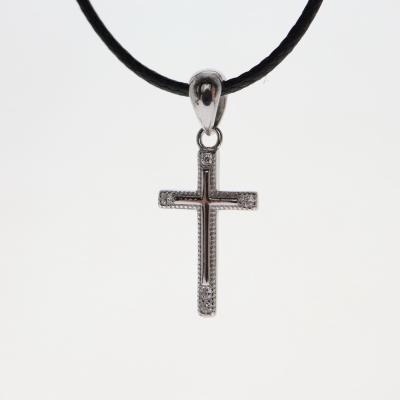China 925 925 Sterling Silver Cubic Zirconia Trend Fashion Religious God Jesus Cross Pendant Special Street Gold Plated Temperament for sale