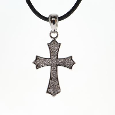China 925 925 Sterling Silver Zircon Elegant Star Cross Pendant Fashion Gold Plated Religious Cross Trend Temperament Street for sale
