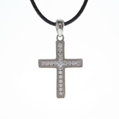 China 925 925 Sterling Silver Zircon Romantic Cross Pendant Fashion Street Temperament Accessories Jazz Gold Plated Religious Star Trend for sale