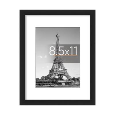 China Photo Frame Photo Display RUNFANG 8.5x11 Picture Frame Display Pictures 6x8 with Mat or 8.5x11 Without Mat / Black 1 Pack Wall Hanging Photo Frame for sale