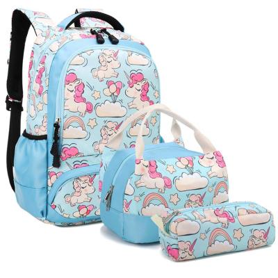 China 2021 3 in 1 Children School Raincoats Backpack 3D Cartoon Animals Unicorn Design Waterproof Kids School Bags for Babies Kindergarten for sale