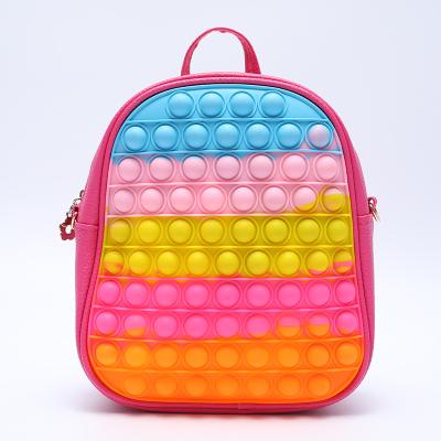 China Water Resistant Kalanta 2021 Busy Person Push Bubble Toy Kids Backpack Bubble To Jump Cross School Bag Mini - Body Bag for sale