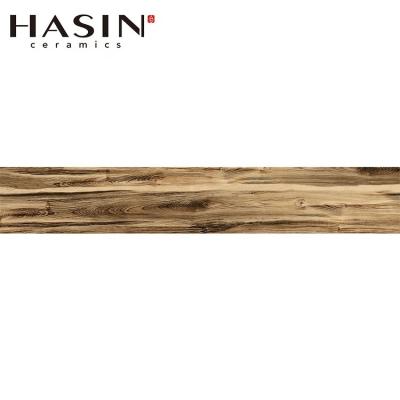 China Rustic Indoor Ceramic Wood Grain Flooring Supplier Hasin Foshan Tiles Wood Tile Porcelain for sale