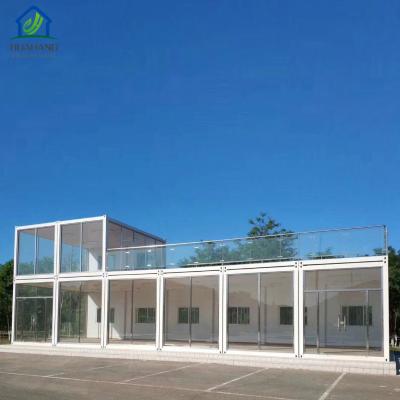 China Two Story 20ft Parking Lot Flat Pack Luxury Complete Prefab 40ft Shipping Container Homes Home For Fiji for sale