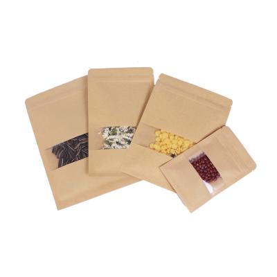 China 500g Food Craft Brown Kraft Bread Block Flat Bottom Moisture Proof Custom Printing Baking Paper Bag With Window for sale
