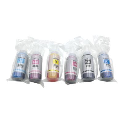 Κίνα Μπουκάλι μελάνης για την Epson L805 L800 L1800 L810 L850 Τυπογράφος T673 Κωδικός μελάνης 70gm X CMYBkLCLM Σύνολο χρωμάτων μελάνης προς πώληση