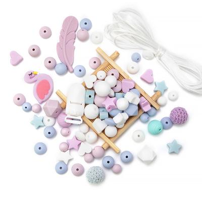 China Amazon Eco-Friendly DIY Food Grade Silicone Cube Letter Alphabet Teething Beads Baby Teether BPA Free for sale