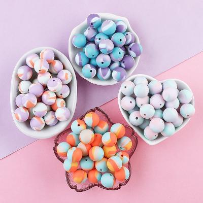 China Soft Taby Toy Mix Round and Hexagon Silicone Teether Beads Baby Teething Beads BPA Free Silicone Beads for Baby for sale