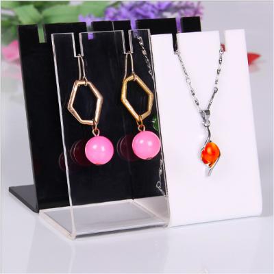 China Corrosion Protection Earring Display Acrylic Small Stand Item White Black And Pink Color Worktop Display For Shops Cheap Price for sale
