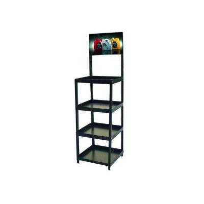 China Corrosion protection gas station bottle storage lubricant shelf display rack kd display racks for gas station for sale