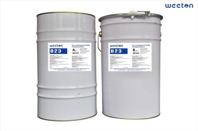 China 823A 823B Flexible Packaging Adhesive low Viscosity, Good Wettability, Long Pot Life, High Peeling Strength And High Laminating Speed (450m/Min) PET/ PE; OPP/PE; OPP/ PET/PE; OPP/ VMPET for sale