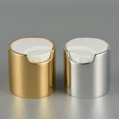 China Non Spill Soft Aluminum Shell 28-410 Plastic Disc Dispensing Top Cap for sale