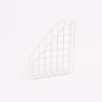 China 2021 Popular Desk Organizer White Metal For Office Magazine Rack for sale