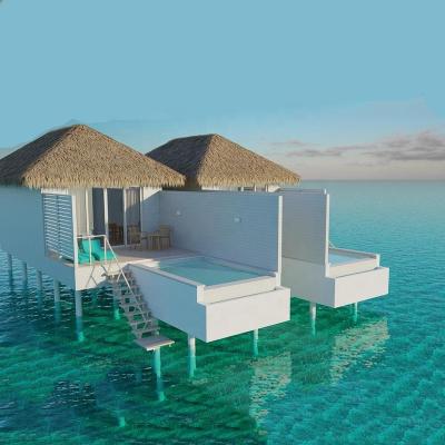 China DQ104 Newest and Attractive Modern Water Villas Daquan Prefab Steel Luxury Vacation Home with Swimming Pool for sale
