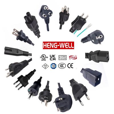 China Customized 3 Pin AC Power Cord For Home Application Industrial Electric for sale