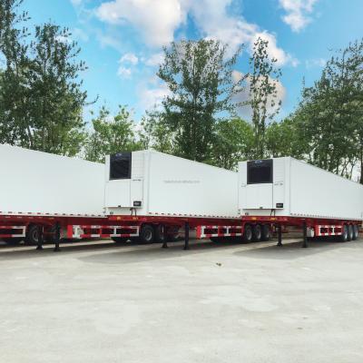 China Maximale Nutzlast 40ft 2 Achsen FRP beschichtet PUR Semi-Trailer Thermoking Träger für frisches Obst und gefrorenes Fleisch zu verkaufen