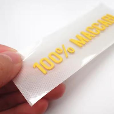 China Etiquetas personalizadas de borracha de silicone sem etiqueta Transferência de calor com letras e números 3D Impressão de transferência de logotipo à venda