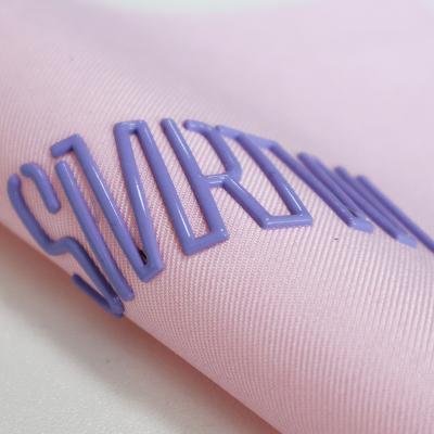 China Custom Design Letters High Frequency Embossed Brand Label 3D TPU Logo Heat Transfer Iron on Labels for Clothing for sale