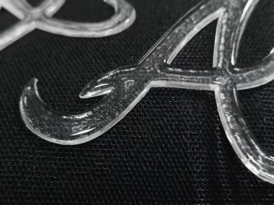 China Custom Imitate Ice Semi Transparent Glossy TPU Logo Heat Transfer Badge For Garment for sale