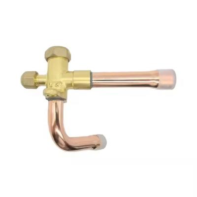 China Copper Straight L Bend Service Valve for Split AC for Refrigerator Parts Air Conditioner Maintenance for sale